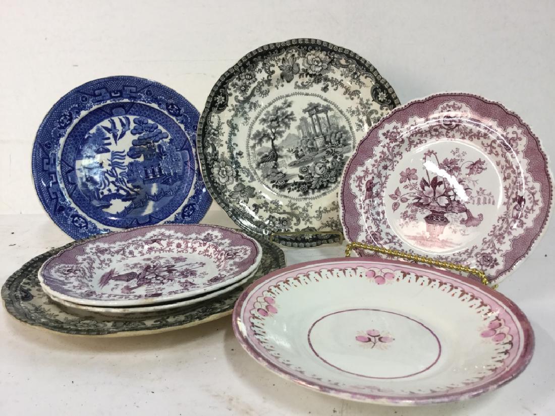 Group Lot of Mixed porcelain & Stoneware plates (1 of 14)