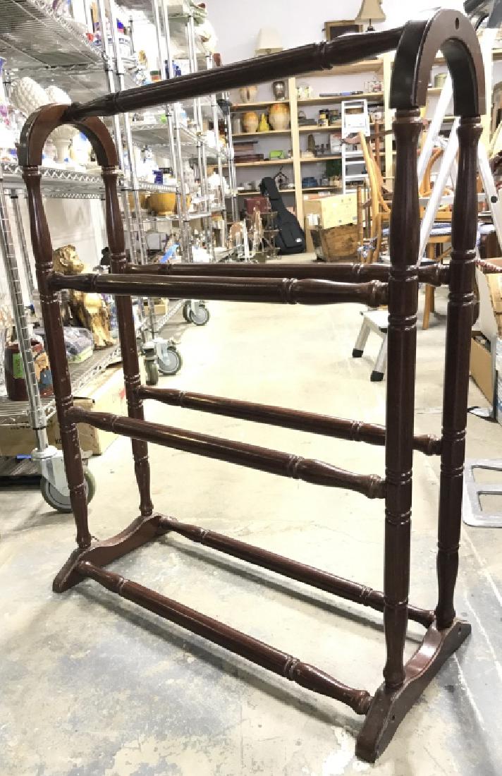 Vintage Carved Wooden Blanket Rack (1 of 5)