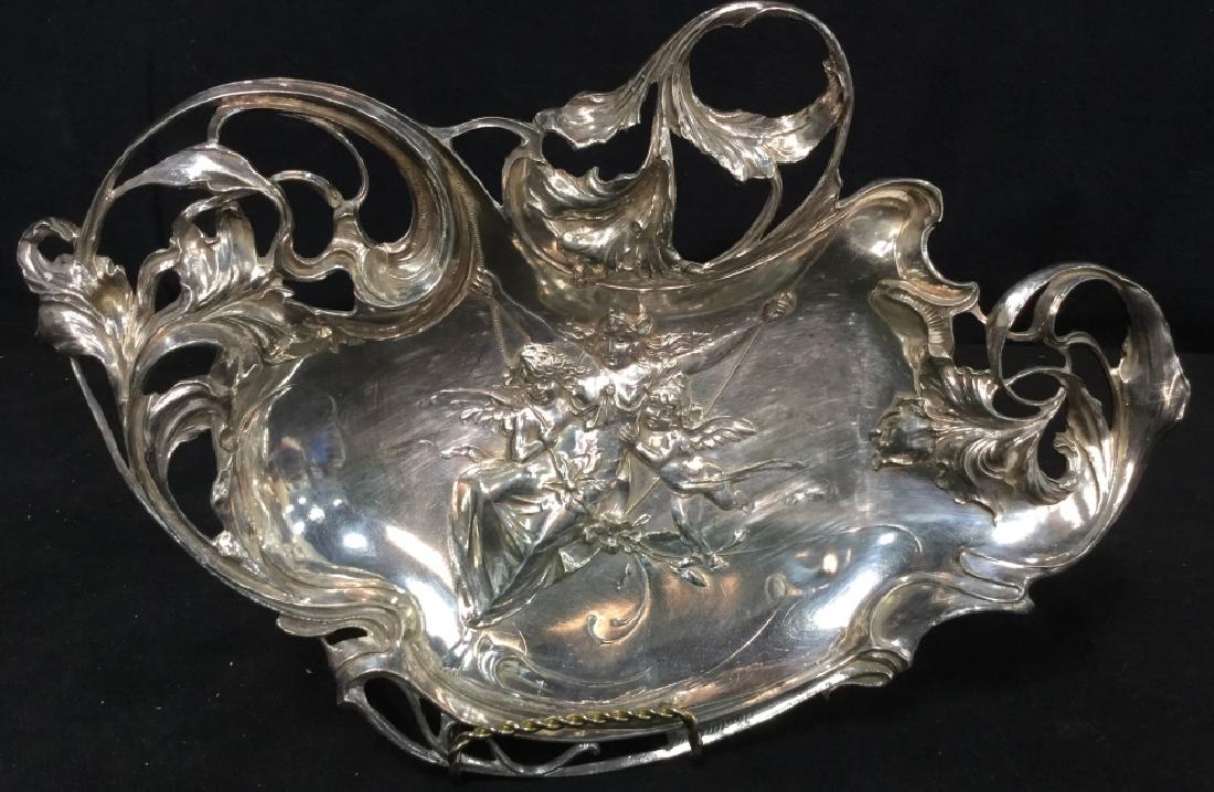 Scrolled Art Nouveau Silver Pl Candy Dish, SIgned (1 of 10)