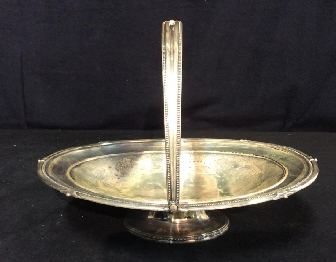 Silver Pl Etched Chased Repouse Candy Basket (1 of 8)