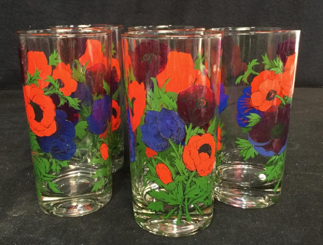Set of 5 George Briard Poppy Water Glasses (1 of 7)