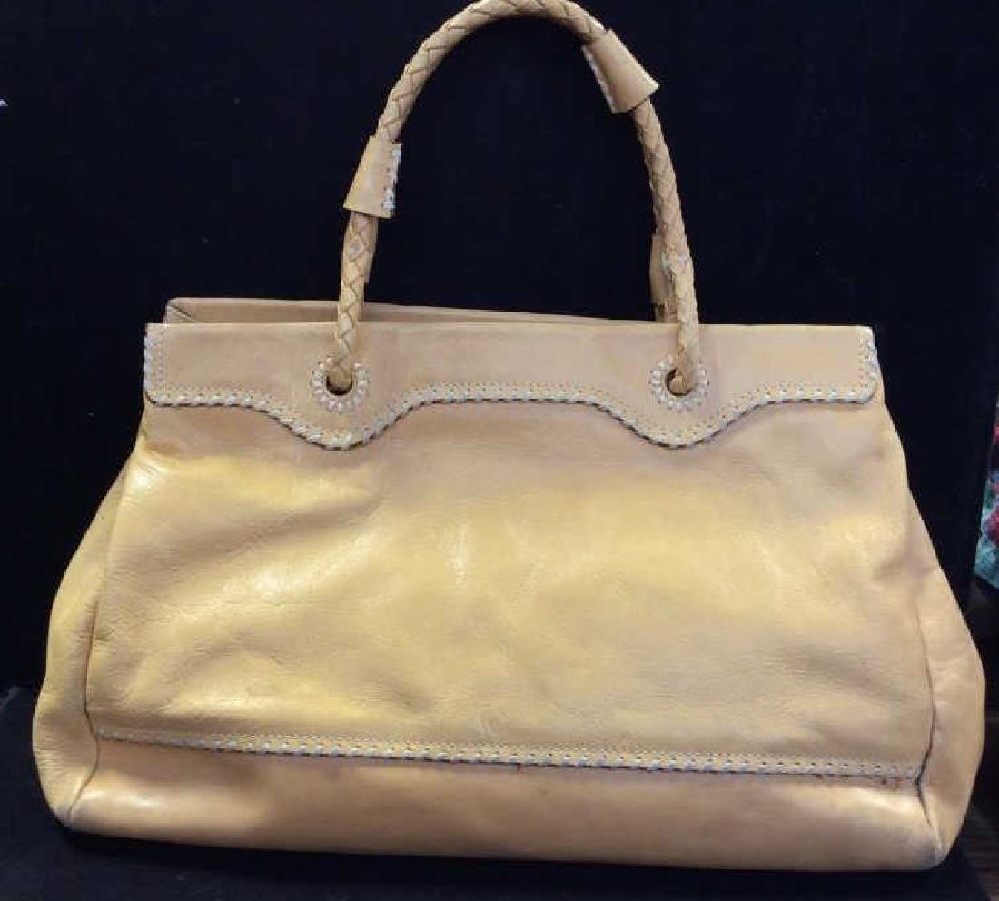 Camel Toned Leather Handbag, Italy (1 of 11)