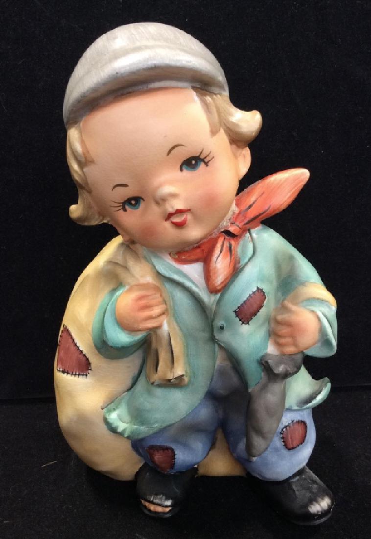 Vintage Bisque Signed Boy Figural Bank (1 of 9)