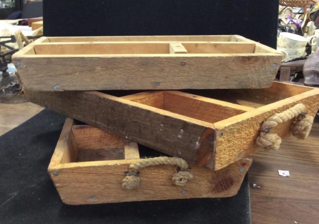 Set 3 Antique Wood Gardening Accessories (1 of 9)