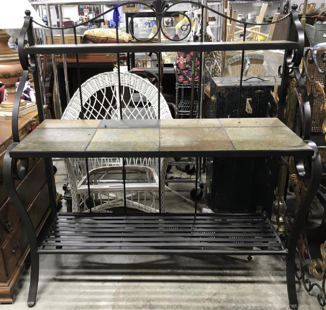 Metal Bakers Rack W Poss Slate Shelves (1 of 9)