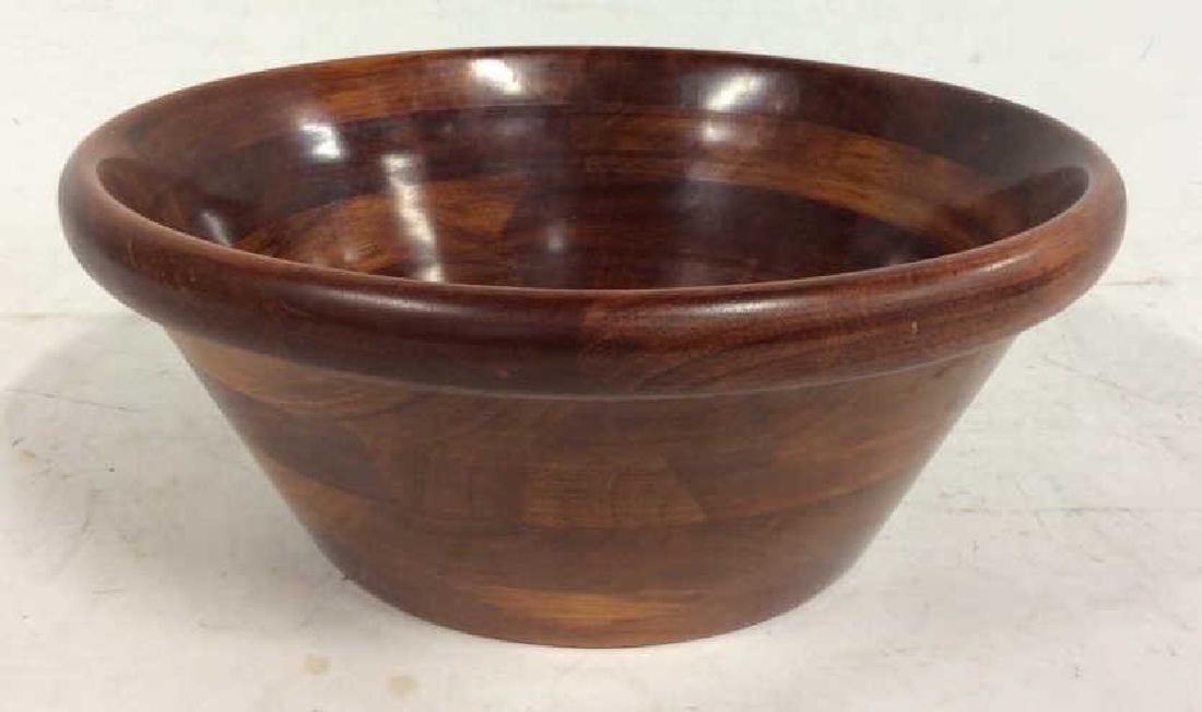 Dark Wood hand Turnmed Salad Bowl (1 of 6)