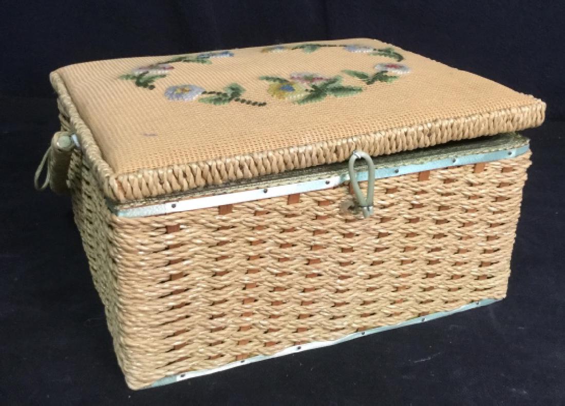 Vintage Needlepoint Sewing Box Full (1 of 10)