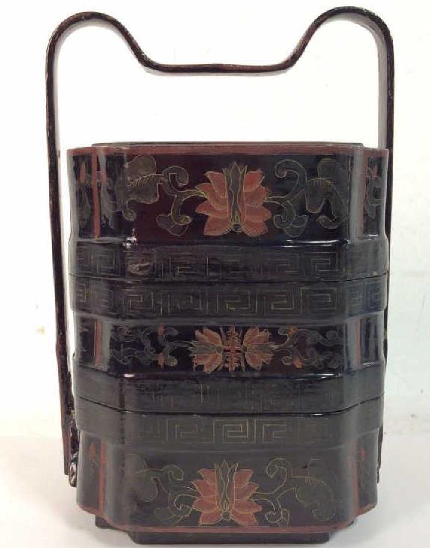Antique Lacquered Jubako Stacking Boxes (1 of 10)