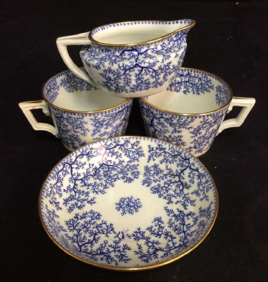 Blue White Porcelain Cups Plates Creamer (1 of 10)