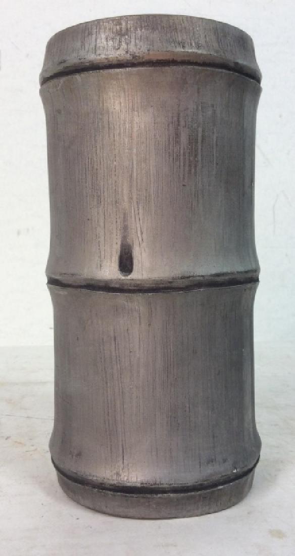 Metal Cylindrical Vase Bamboo Form Stalk (1 of 8)