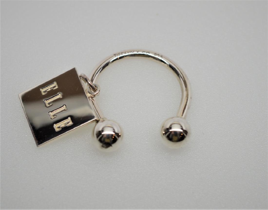 Tiffany & Co. Sterling Silver Key Chain: with Elle Charm. 8.5 dwt of .925 silver
