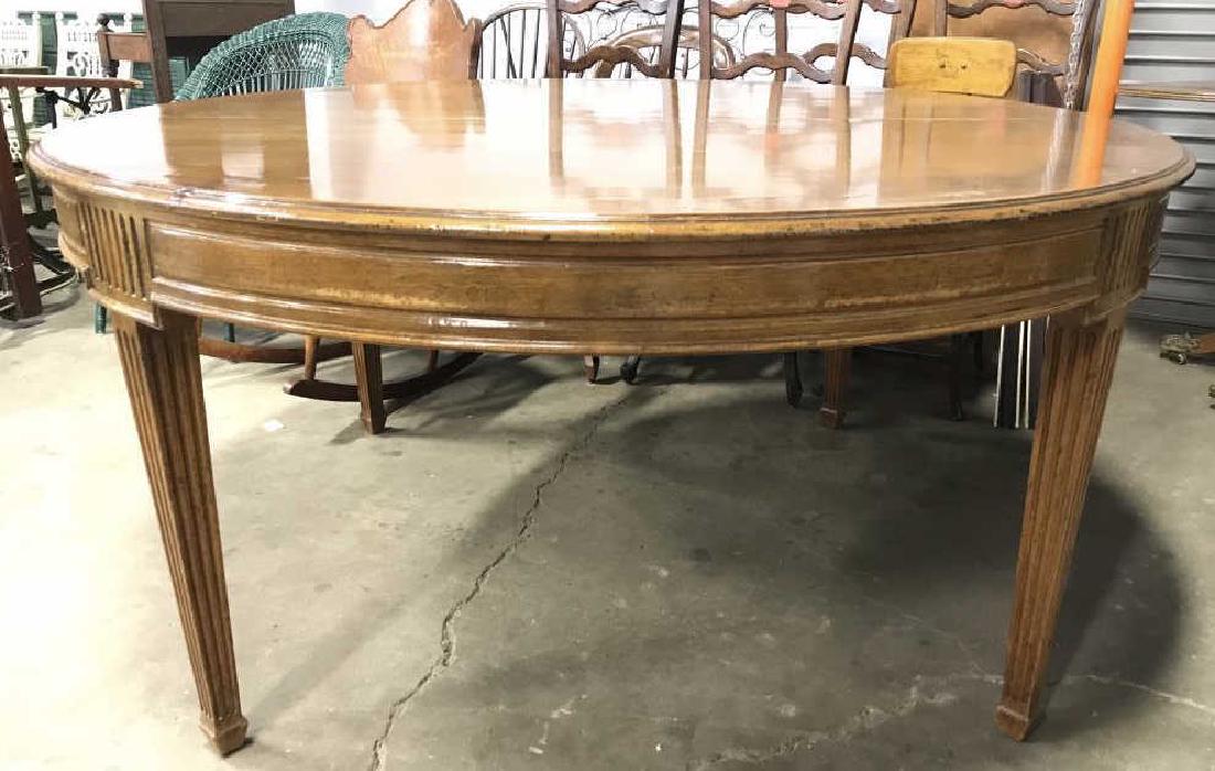 Lot 3 Vintage Wooden Dining Table W Leaves (1 of 10)