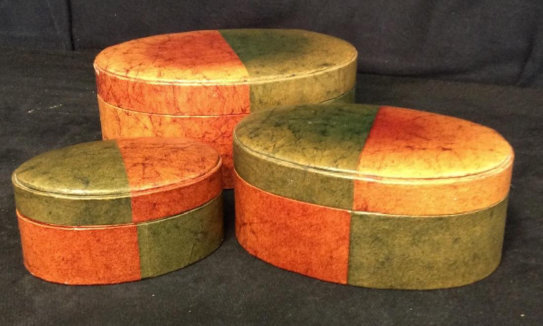 Lot 3 Faux Leather Decorative Boxes (1 of 6)