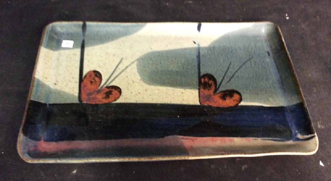 Porcelain Large Rectangular Tray w Modern Design (1 of 3)