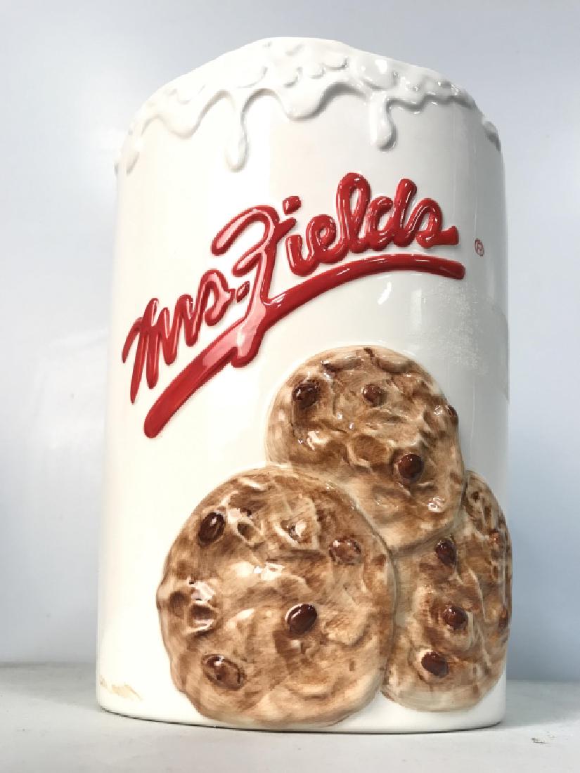 Porcelain MRS FIELDS Cookie Jar W Lid (1 of 6)