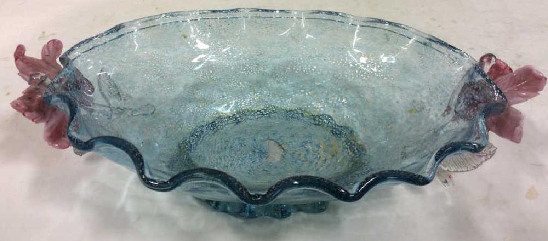 Vintage Art Glass Blue Pink Bowl (1 of 9)