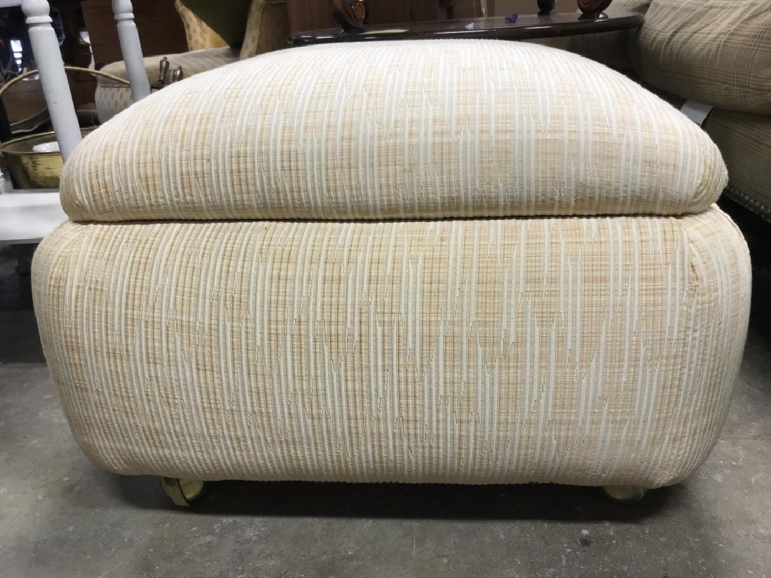 Upholstered Ottoman Hassock On Wheels (1 of 6)