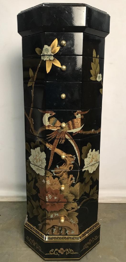 Black Toned Oriental Lacquered Lingerie Chest (1 of 10)
