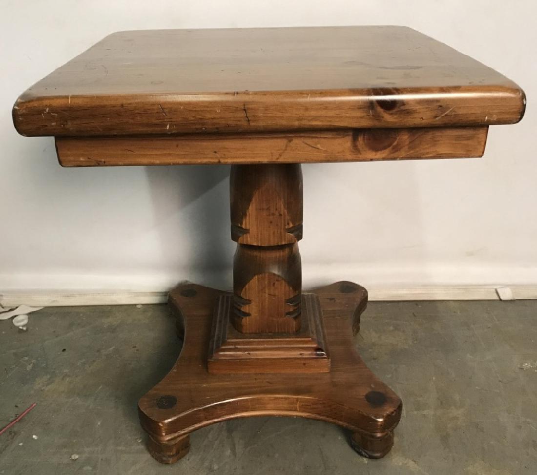 Vintage Carved Wooden Pedestaled Side Table (1 of 8)