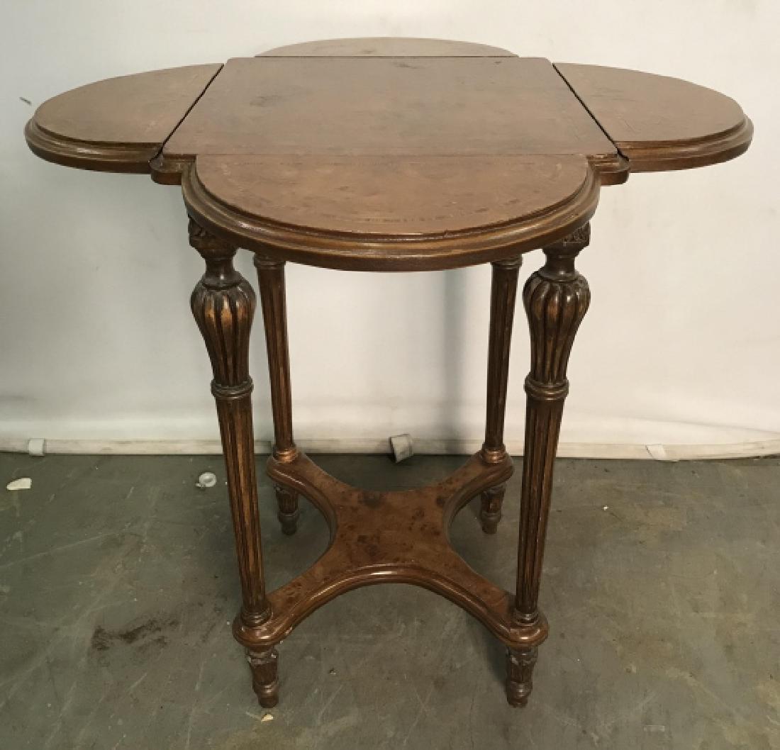 Vintage Carved Wooden Drop Leaf Table (1 of 8)
