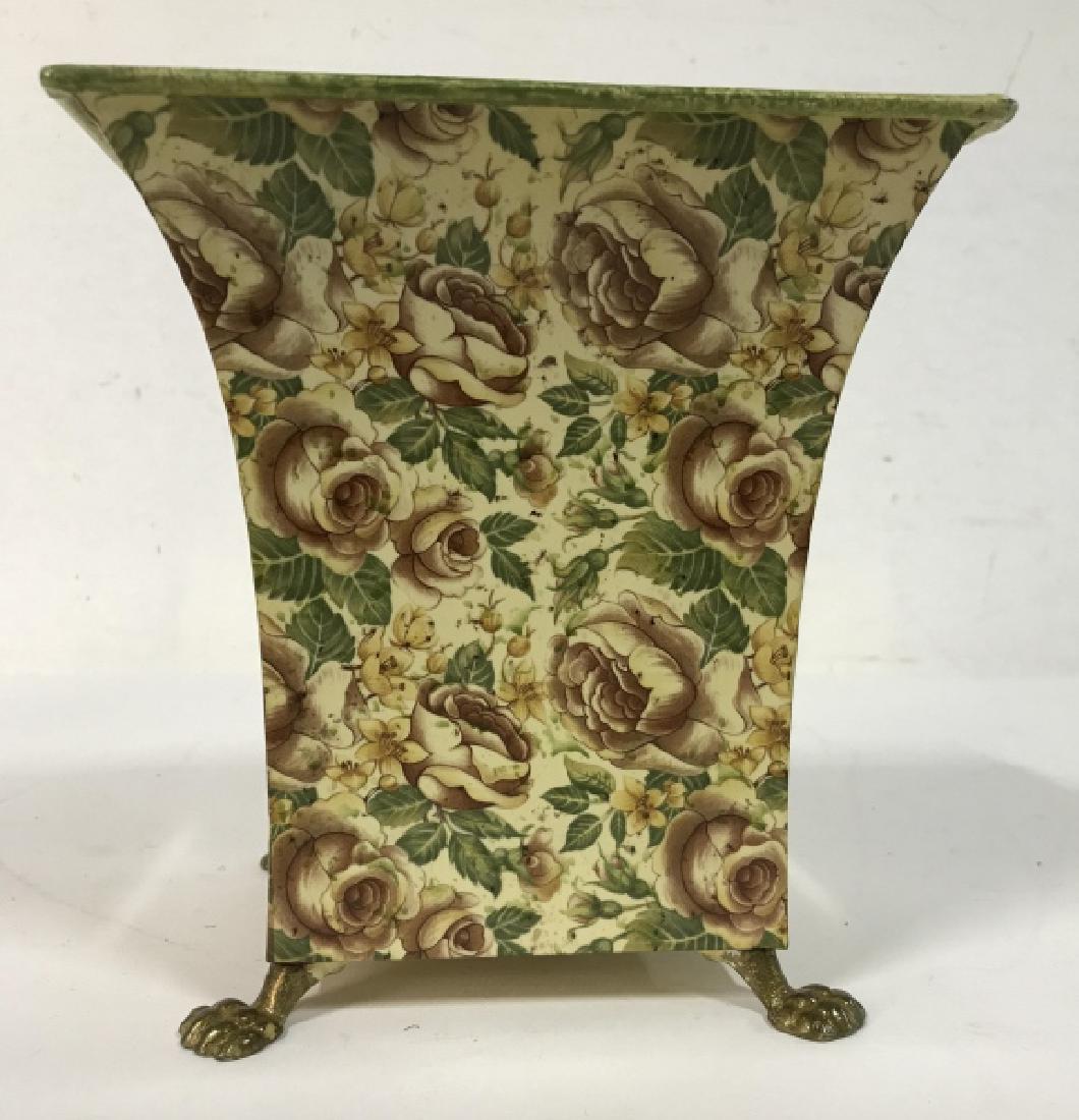 Signed Footed Tole Metal Cache Pot (1 of 9)