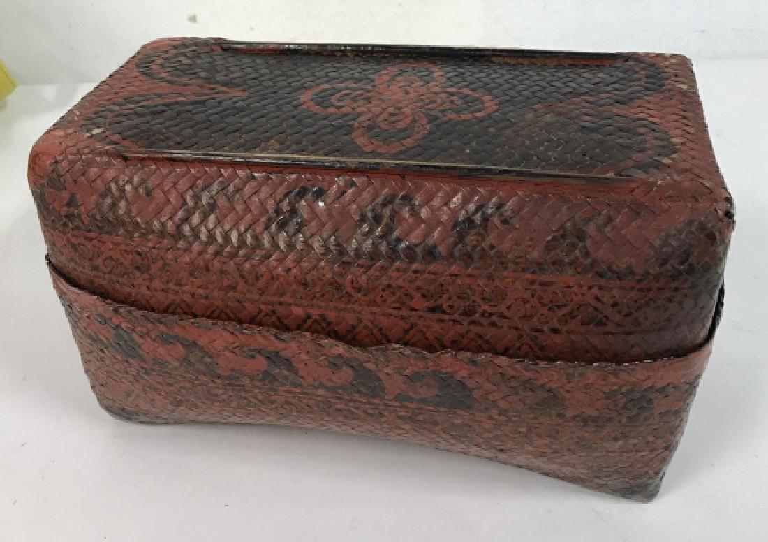 Vintage Asian Woven Lidded Box (1 of 8)