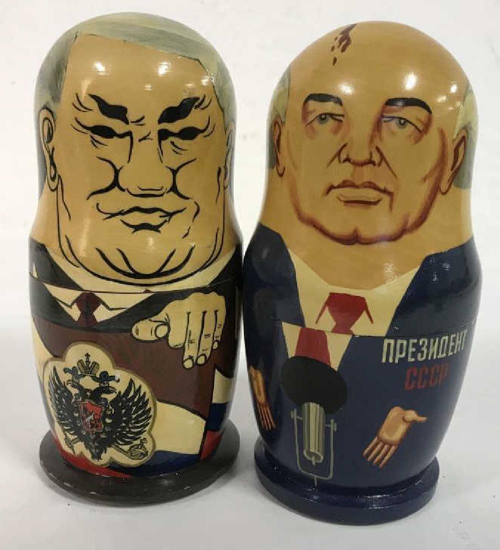 Pair Russian Leaders Wood Nesting Dolls (1 of 11)
