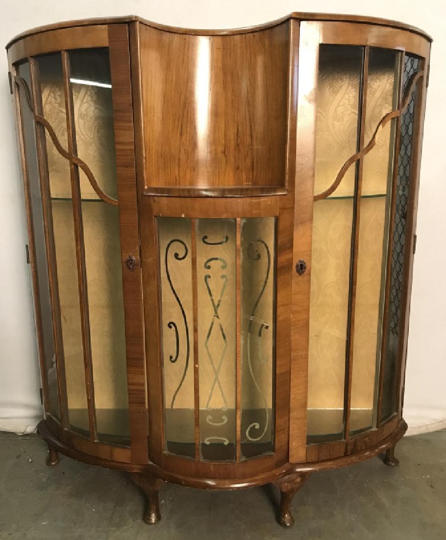 Vintage Wooden Display Case W Glass Shelves (1 of 8)