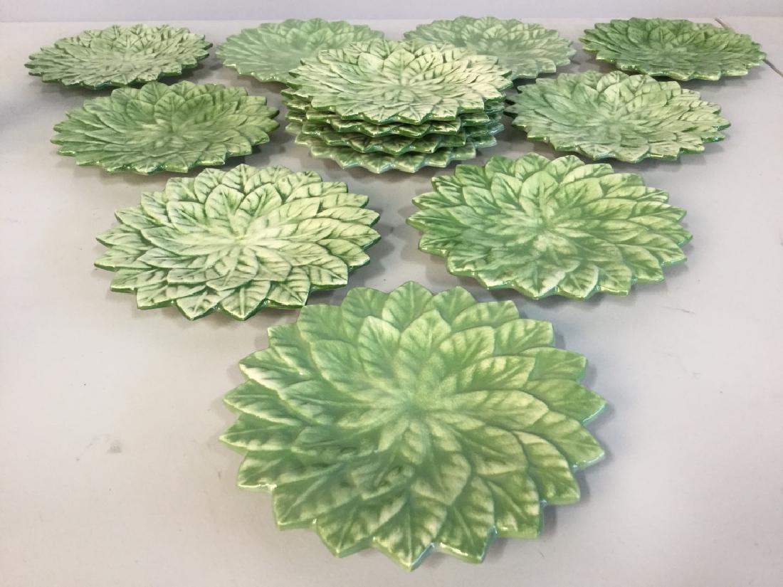 Lot 13 Signed Leaf Styled Ceramic Plates (1 of 6)
