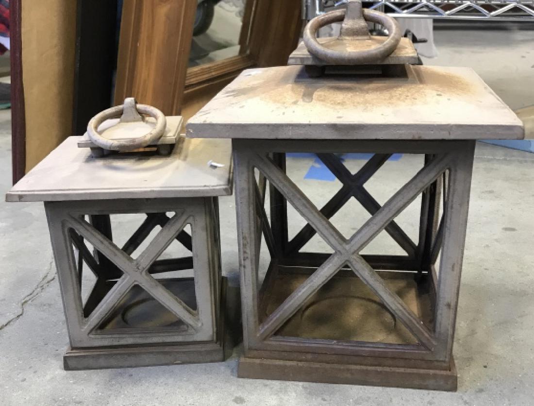 Pair Iron Metal Lanterns w Doors (1 of 10)