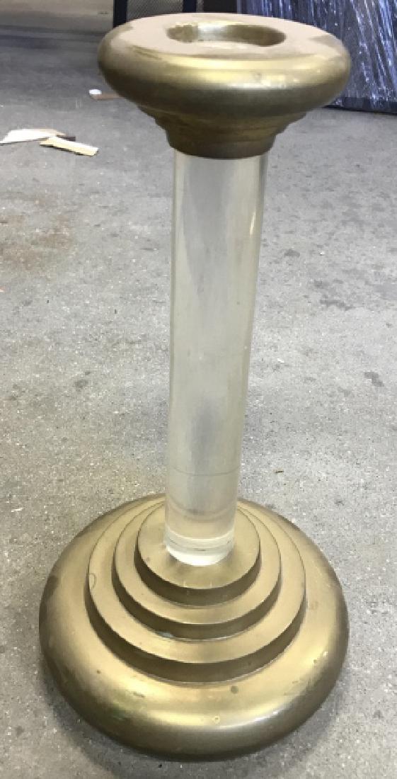 Vintage Brass Glass Pillar Candle Stick (1 of 8)