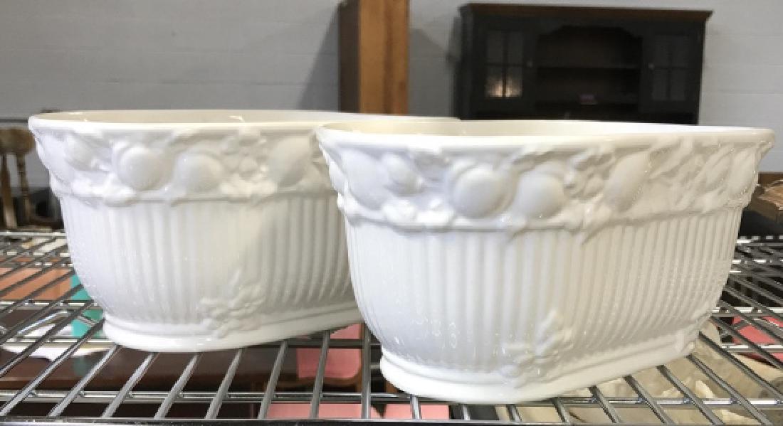 Pair White Porcelain Cachpots, Portugal (1 of 7)