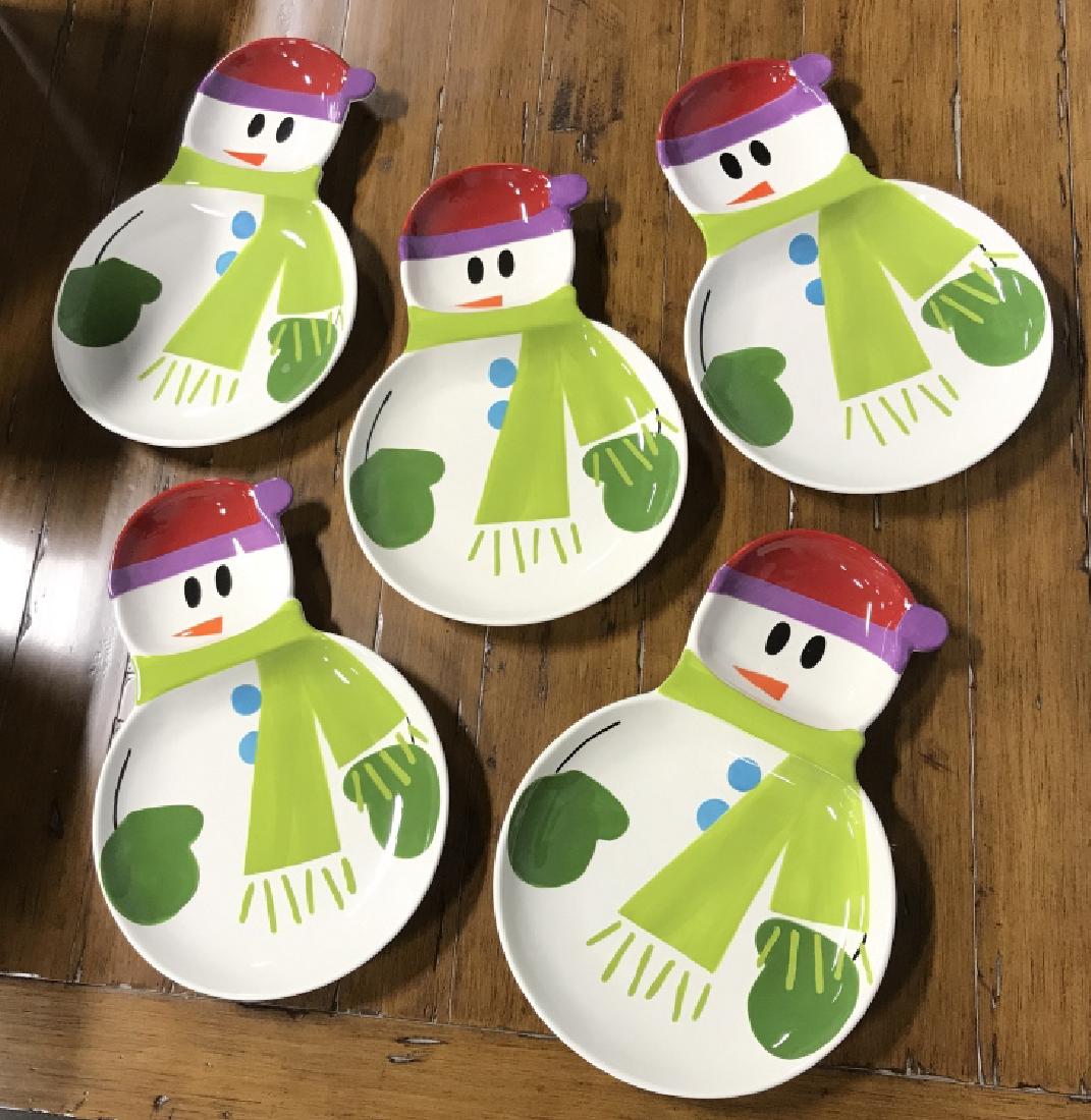 Set 5 Large Pier 1 Snowman Platters (1 of 7)