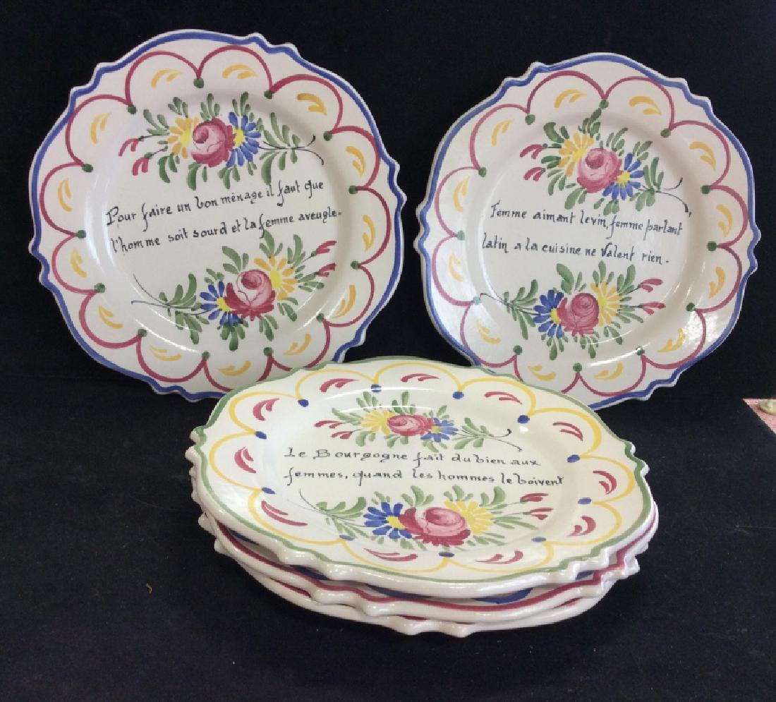 Set5 Signed French Ceramic Dinner Plates (1 of 10)