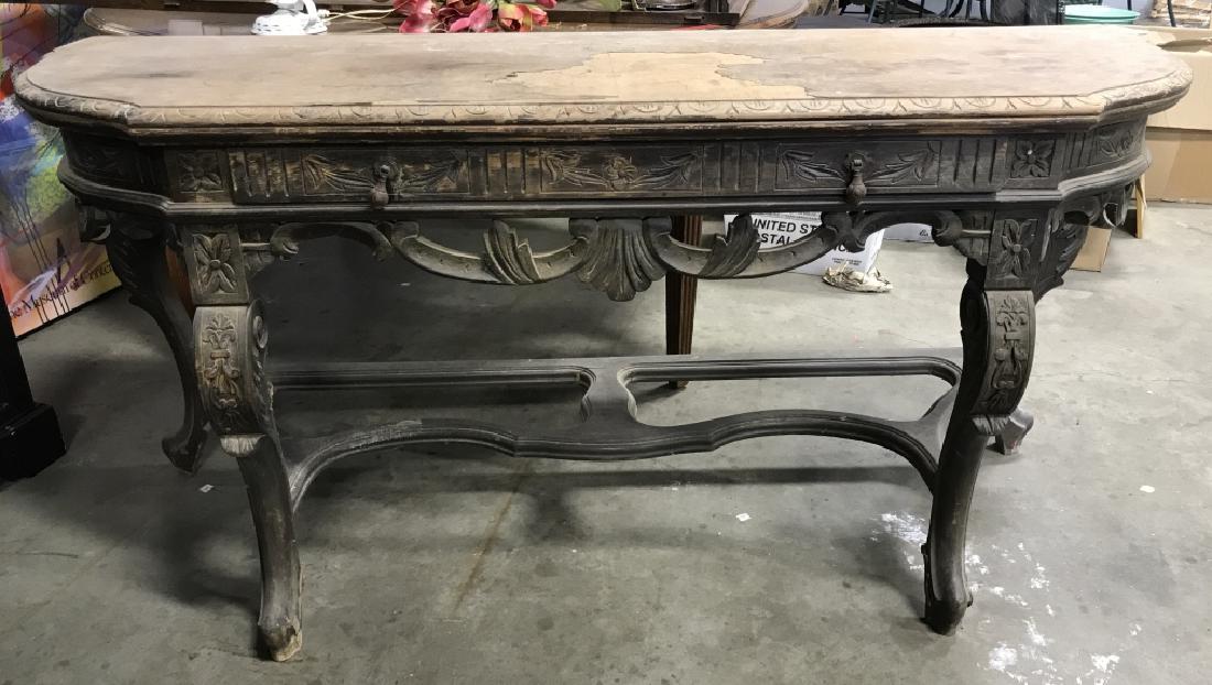 Vintage Carved Wooden Console Table (1 of 8)