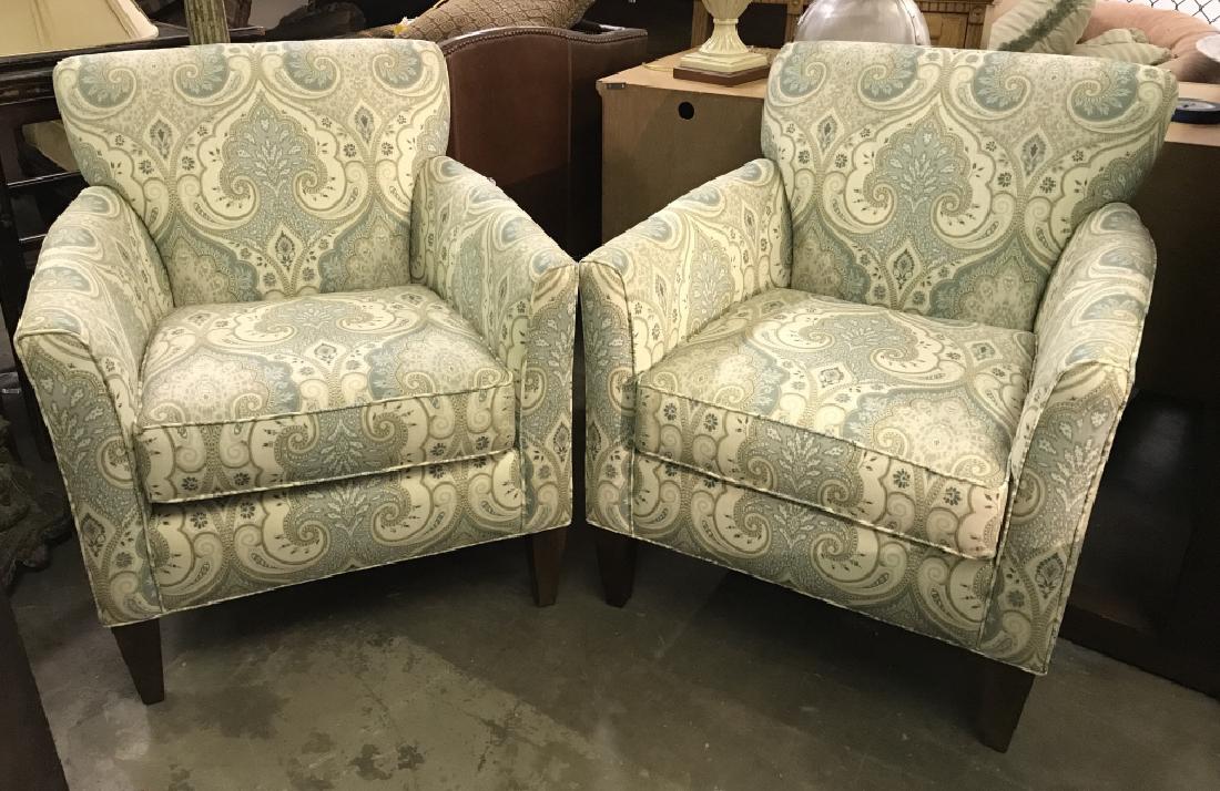 Pair Of Country Willow Upholstered Armchairs (1 of 8)