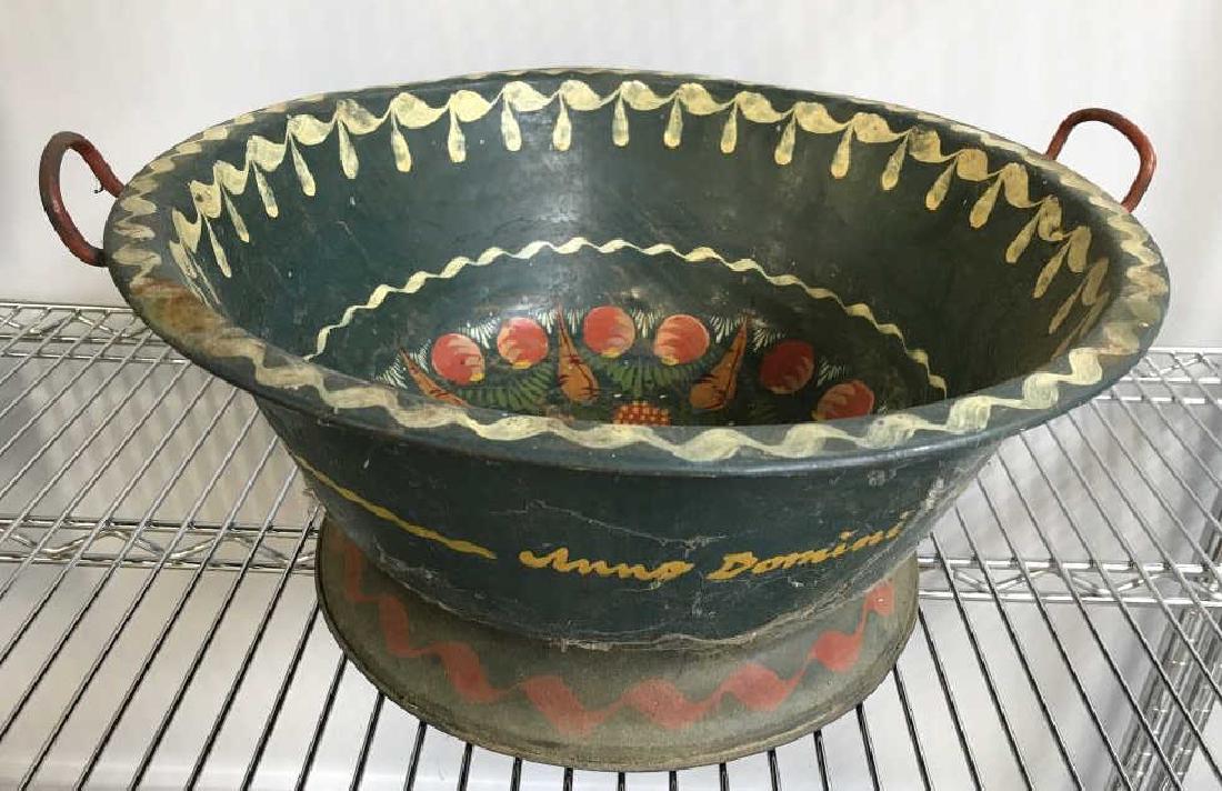 Antique Tole Centerpiece Bowl (1 of 9)