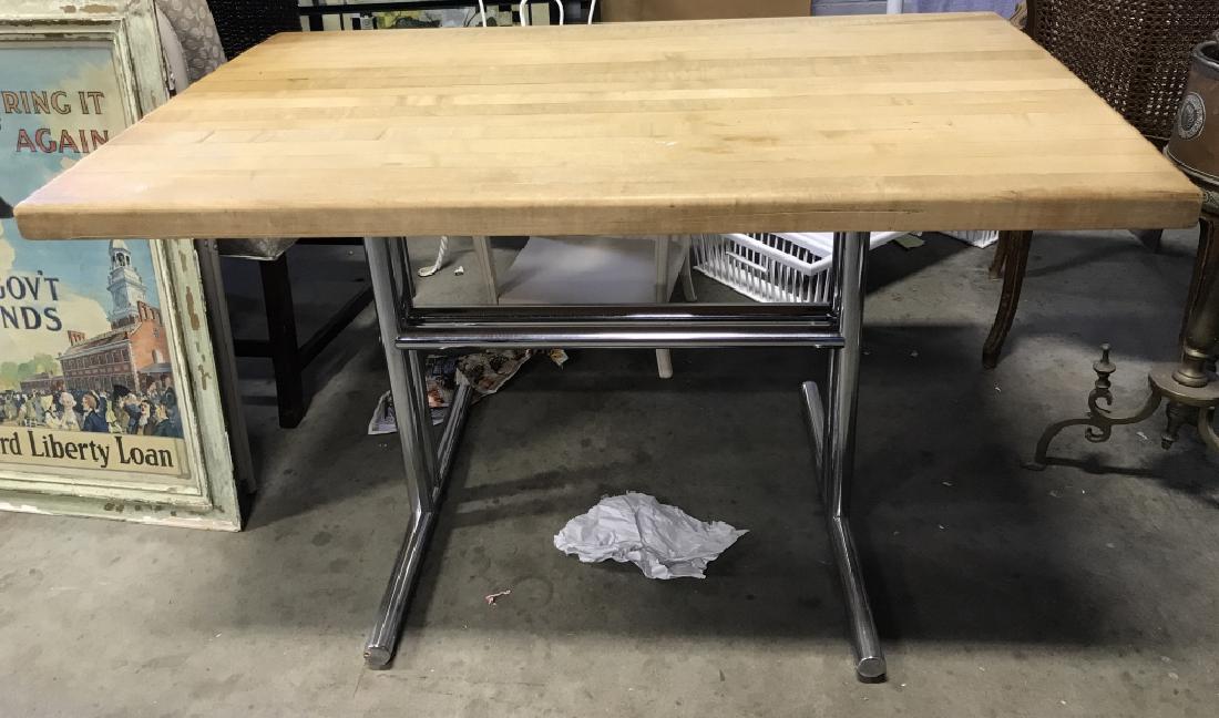 Chrome Base Wooden Table (1 of 6)