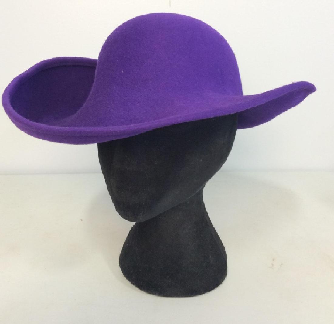 purple derby hat