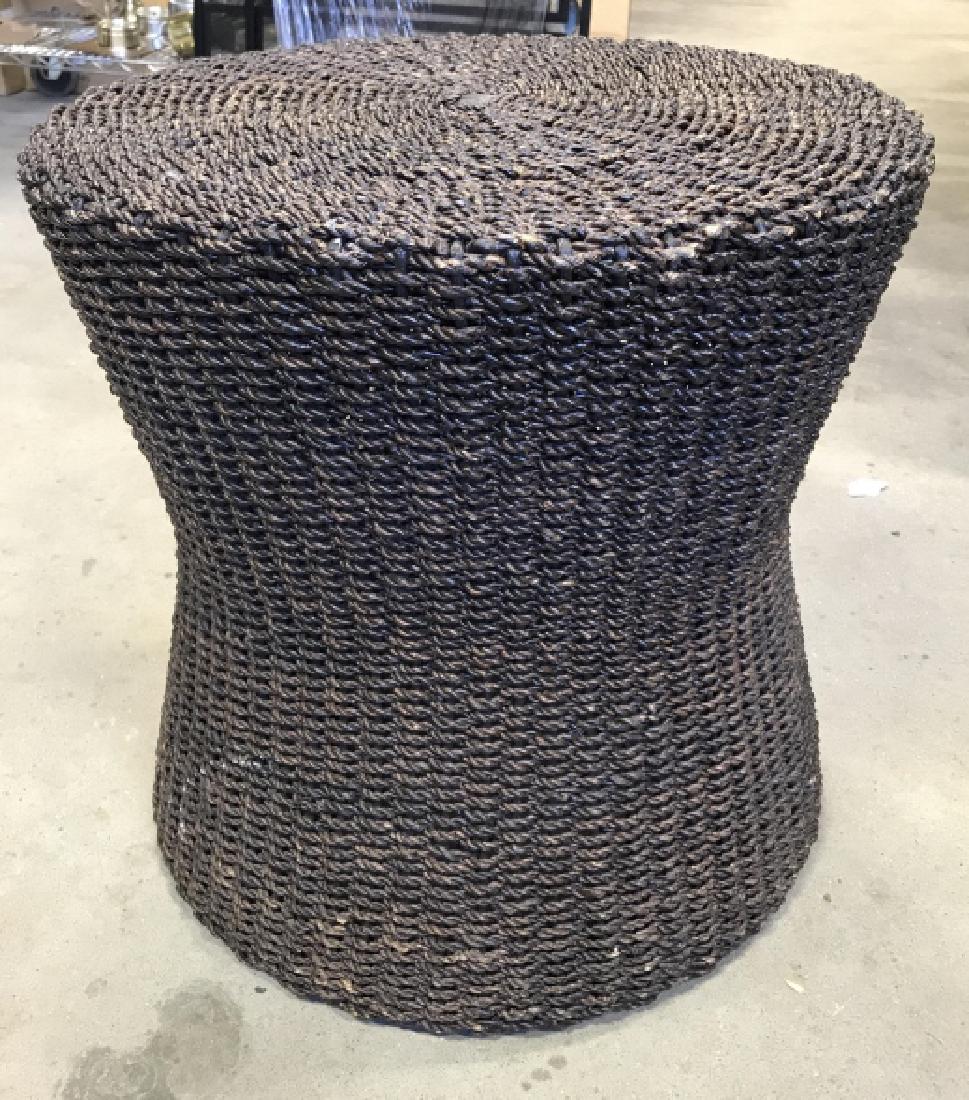 Crate & Barrel Hourglass Basket Side Table (1 of 5)