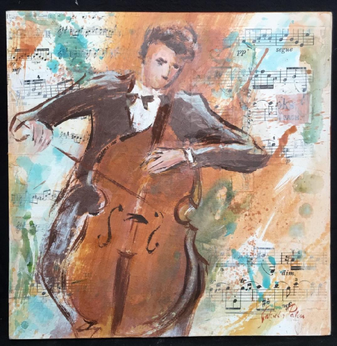 Signed Multimedia Painting Over Print On Canvas (1 of 8)