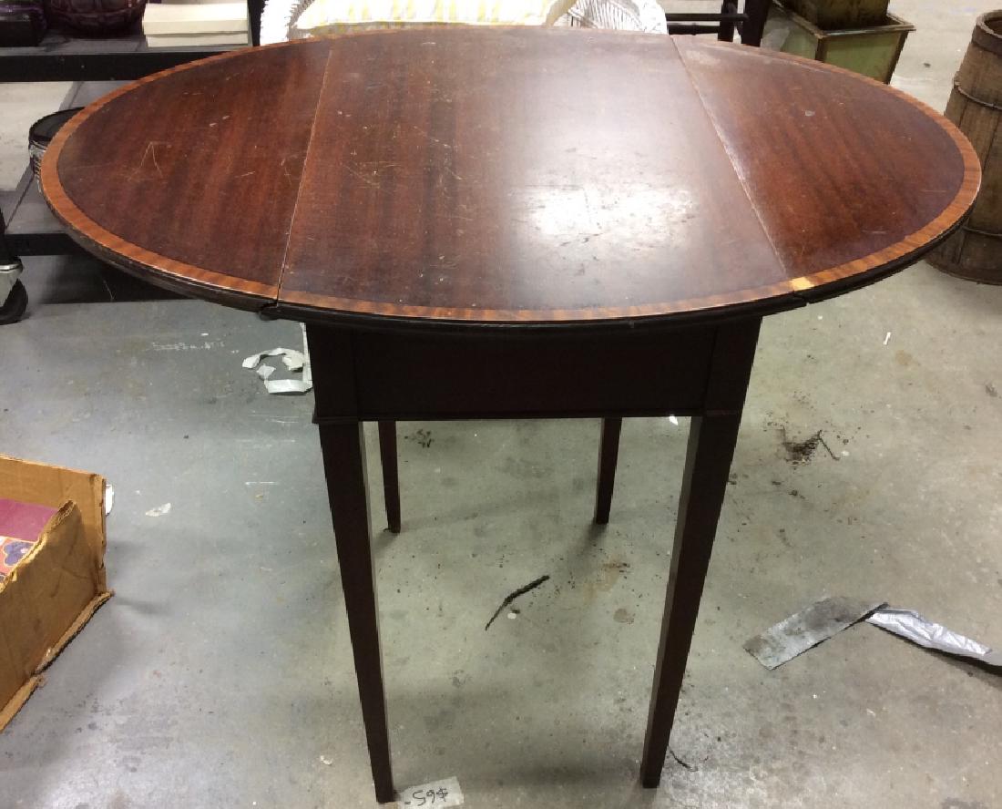 Dark Wood Drop Leaf Mahogany End Table (1 of 6)