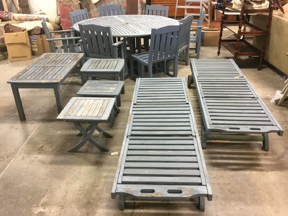 Lot 15 TEAK Light Blue Toned Furniture Set (1 of 10)