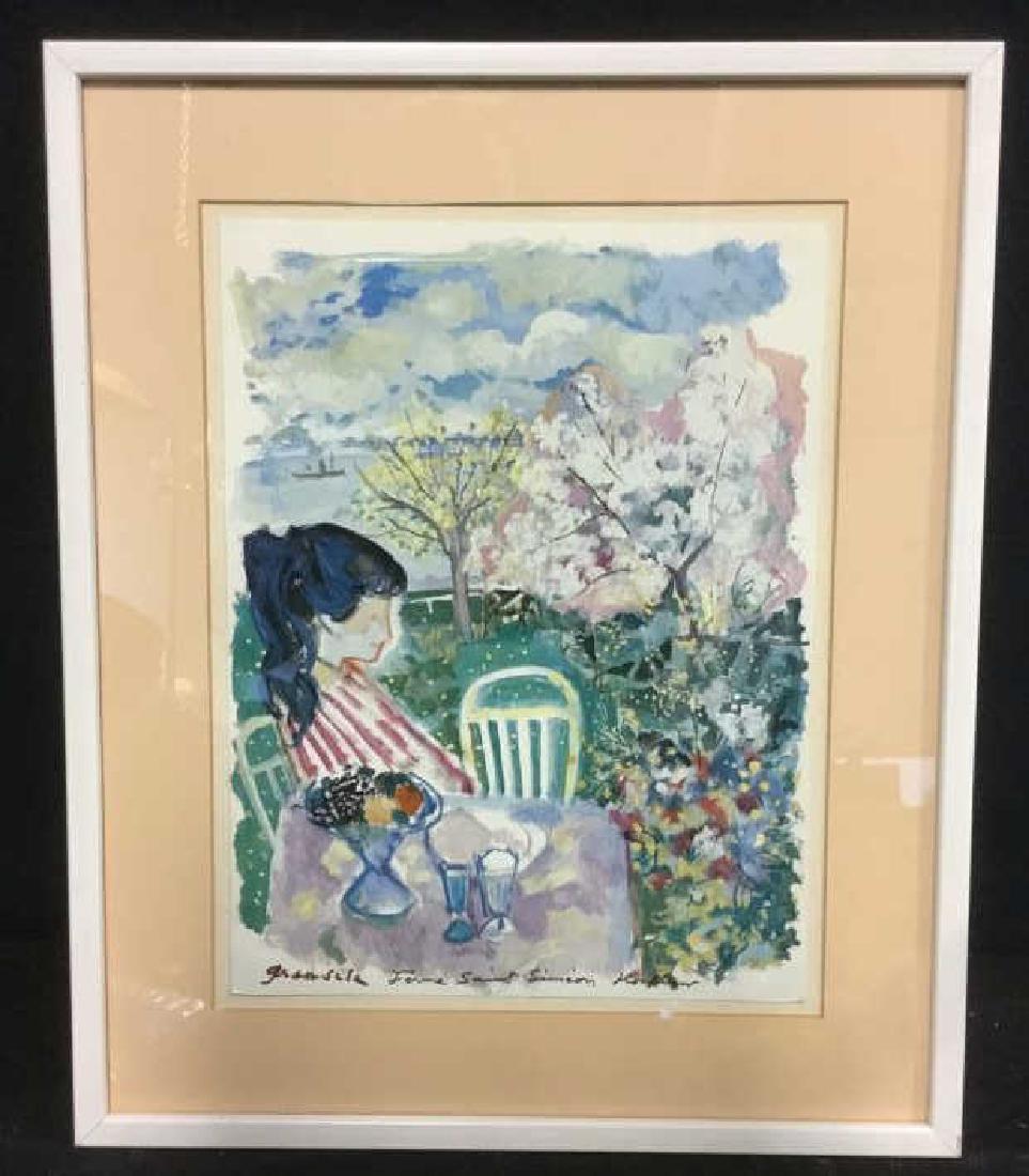 Framed and Matted Print Of Woman in Garden (1 of 8)