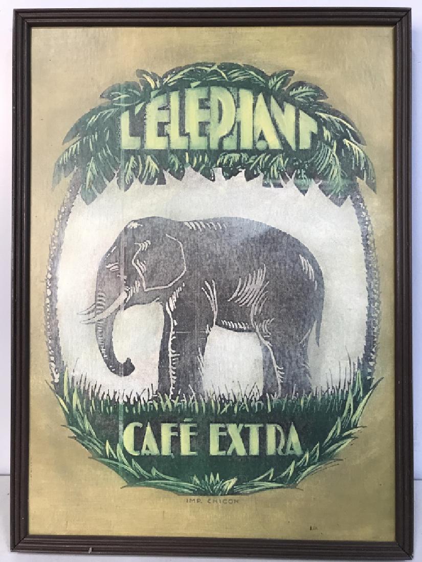 L ELEPHANT CAFE EXTRA Framed Artwork On Wood (1 of 5)