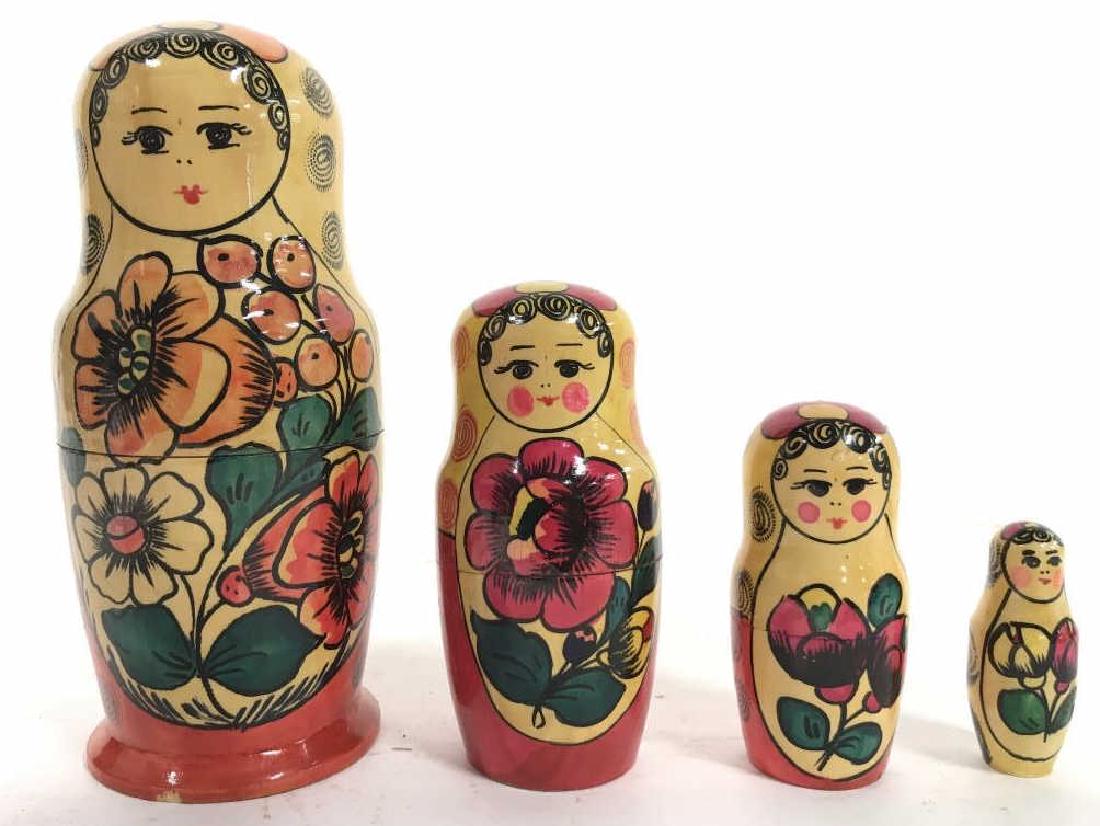 Lot 4 Wooden Russian Nesting Dolls (1 of 8)