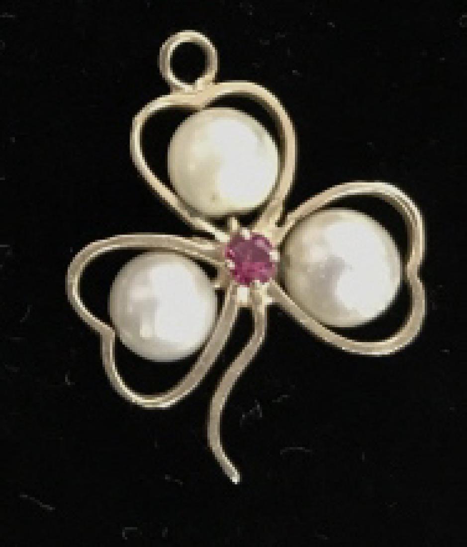 Tourmaline and Pearl  Necklace Pendant (1 of 4)