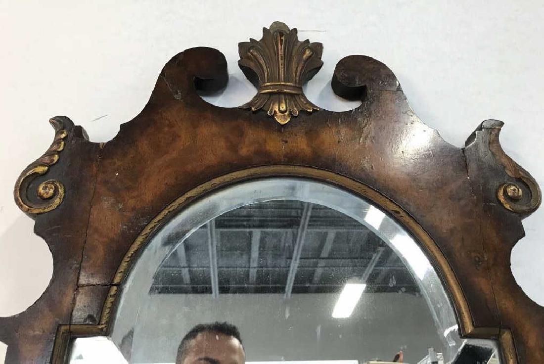 Carved Burl Wood Frame Mirror (1 of 8)