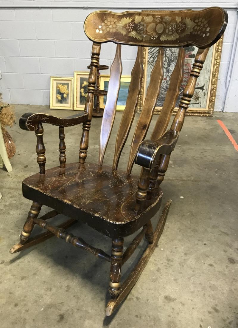 Vintage Rocking Chair With Stenciled Floral Motif (1 of 8)