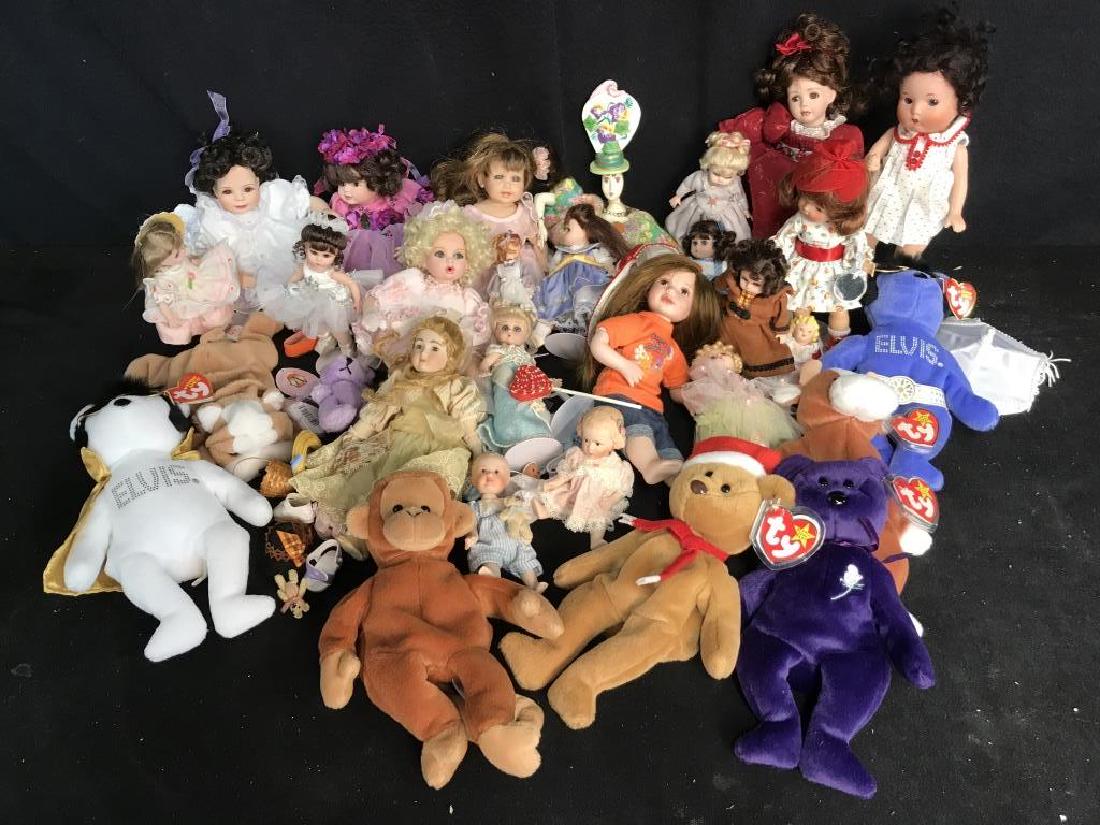 Large Collection Porcelain Dolls, Beanie Babies (1 of 12)
